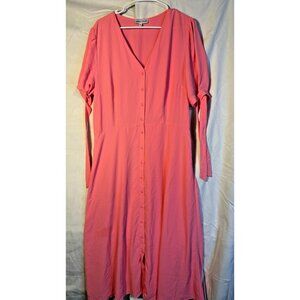 Gibson Latimer Barbiecore Pink Shirt Dress Womens XL Dollcore Romantic Soft